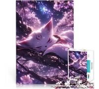 Puzzle da 1000 pezzi per adulti Kitsune addormentata tra i ciliegi in fiore Giocattoli da gioco Collezione di artisti, Belle arti 52x38cm