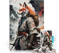 Puzzle da 1000 pezzi per adulti Kitsune Warrior Giappone Giocattoli educativi per l'apprendimento Giochi per famiglie Opera d'arte 50x70cm