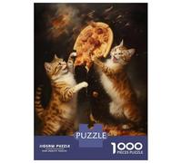 Puzzle Da 1000 Pezzi Per Adulti Kitten Pizza Wars Puzzle Per Adolescenti Gioco Per Famiglie Sfida Difficile Riduzione Dello Stress Regali 52x38cm/1000pcs