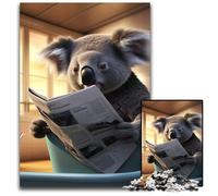Puzzle da 1000 pezzi per adulti Koala che legge il giornale Puzzle per adulti Regalo per uomini e donne, quotidiano e occasioni speciali 50x75CM/19,68x29,52 pollici