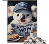 Puzzle da 1000 pezzi per adulti, Koala che legge un giornale, puzzle fai da te per adulti, gioco rompicapo per adolescenti (dimensioni 50x75cm)