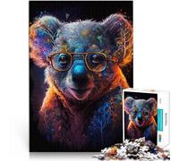Puzzle da 1000 pezzi per adulti, koala con occhiali, giocattolo educativo antistress, adatto per ragazzi dai 14 anni in su, 26 x 38 cm