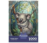 Puzzle Da 1000 Pezzi Per Adulti Koala Stained Glass Illustration Puzzle Per Adulti Gioco Pratico Migliora La Memoria Regalo Di Compleanno E Unico 38x26cm/1000pcs