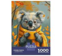 Puzzle Da 1000 Pezzi Per Adulti, Koala with Tea Cup, Esperienza Puzzle Rilassante, Idea Regalo Di Natale, Pezzi Resistenti, 38x26cm/1000pcs
