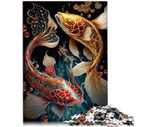 Puzzle da 1000 pezzi per adulti Koi Fish Ying Yang Cartoon Puzzle 50 x 75 cm Regalo di compleanno da parete per adolescenti dai 14 anni in su