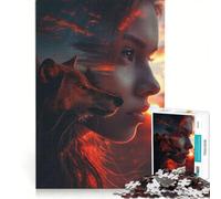 Puzzle da 1000 pezzi per adulti "La bambina e il lupo" decorazione da parete interazione genitore-figlio ideale come regalo 50x75cm