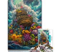 Puzzle da 1000 pezzi per adulti la barca nel mare puzzle per adolescenti sfida di intelligenza cerebrale giocattoli avvincenti per la decorazione della casa 75x50cm