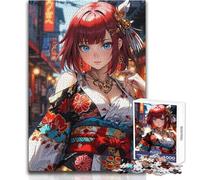 Puzzle da 1000 pezzi per adulti La bellezza in kimono Sfida difficile Gioco per famiglie Adatto a partire dai 14 anni (dimensioni 50x75cm)