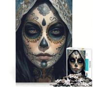 Puzzle da 1000 pezzi per adulti La Catrina Girl gioco rilassante assemblaggio di modelli lista dei desideri con Babbo Natale 38x52cm