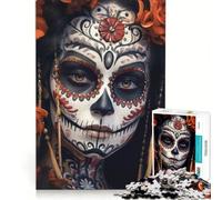 Puzzle da 1000 pezzi per adulti La Catrina Teschio gioco impossibile analisi e logica rafforza l'amore tra le coppie 38x26cm