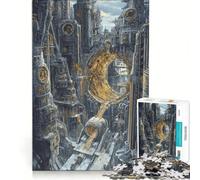 Puzzle da 1000 pezzi per adulti "La città meccanica dimenticata" decorazione da parete interazione genitore-figlio ideale come regalo 38x26cm
