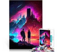 Puzzle da 1000 pezzi per adulti La coppia guarda la città bruciare Giocattoli da gioco Decorazione murale Regali unici per compleanno e Natale 52x38cm
