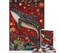 Puzzle da 1000 pezzi per adulti "La danza celeste della balena" gioco impossibile sfida impegnativa giocattolo fai-da-te per rafforzare l'amore tra le coppie (38x26cm)