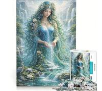 Puzzle da 1000 pezzi per adulti La Dea delle Cascate giocattolo educativo migliora la memoria compleanno e Natale 38x26cm