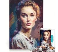 Puzzle da 1000 pezzi per adulti "La donna pittrice" gioco pratico antistress ideale come regalo per tutta la famiglia 38x52cm
