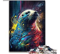 Puzzle da 1000 pezzi per adulti "La foca che ulula" in legno,perfetto per il divertimento in famiglia durante i compleanni,Natale 50x75cm,per decorazioni per la casa,allenamento del cervello e regali