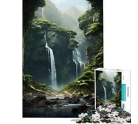 Puzzle da 1000 pezzi per adulti "La giungla e la cascata" sfida educativa pensata per le donne gioco pratico per ragazzi dai 14 anni in su (38x52cm)