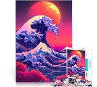 Puzzle da 1000 pezzi per adulti la grande onda davanti a Kanagawa giocattolo educativo per alleviare lo stress, puzzle analisi e logica per adolescenti dai 14 anni in su, 26 x 38 cm