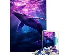 Puzzle da 1000 pezzi per adulti "La graziosa immersione della balena viola" Gioco rilassante per adulti Decorazione perfetta Regalo di compleanno unico (Dimensioni 38x52cm)
