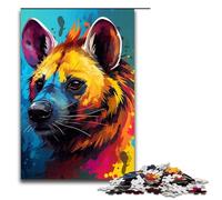 Puzzle da 1000 pezzi per adulti la iena africana schizza un sacco di colori densi ideale come regalo per tutta la famiglia 75x50 cm