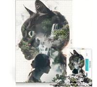 Puzzle da 1000 pezzi per adulti La Lilli e il Gatto - Doppia Esposizione gioco rompicapo difficile compleanno e Natale 50x75cm