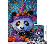 Puzzle da 1000 pezzi per adulti "La magia di Halloween del panda" - Gioco impossibile per passare il tempo in casa giocattolo educativo per rafforzare l'amore tra le coppie (38x26cm)