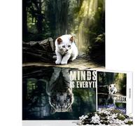 Puzzle da 1000 pezzi per adulti la mentalità è tutto giocattoli antistress regalo per compleanni gioco impossibile con poster abbinato e foglio di quiz dimensioni 38x52cm