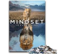 Puzzle da 1000 pezzi per adulti La mentalità è tutto Sfida di intelligenza del cervello del leone Giocattoli avvincenti Regalo di compleanno, regali, arte murale 26x38cm