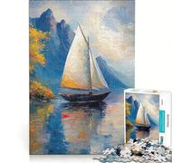 Puzzle da 1000 pezzi per adulti "La nave a vela solitaria" gioco rompicapo divertente antistress per rafforzare l'amore tra le coppie 38x52cm