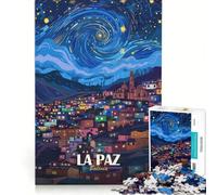 Puzzle da 1000 pezzi per adulti La Paz Bolivia illustrazione Notte stellata gioco impossibile analisi e logica rafforza l'amore tra le coppie 38x52cm