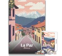 Puzzle da 1000 pezzi per adulti La Paz, Bolivia Poster di viaggio Bellissimo design Gioco Sfida difficile Ottimo regalo Dimensioni 38x52cm