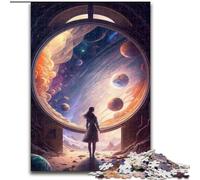 Puzzle da 1000 pezzi per adulti "La porta verso l'ignoto" in legno, regalo perfetto per compleanni, feste, decorazioni per feste spaziali, 1000 pezzi(50x75cm)