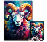 Puzzle da 1000 pezzi per adulti La psichedelia colorata del dio capra Puzzle impegnativi Rompicapo fai da te impegnativo Gioco perfetto per famiglie o regalo decorativo 1000 pezzi (75x50cm)