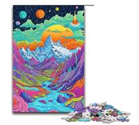Puzzle da 1000 pezzi per adulti La psichedelia colorata del Monte Bianco gioco pratico decorazioni e regali unici per la casa 75x50 cm