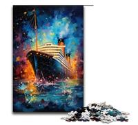 Puzzle da 1000 pezzi per adulti La psichedelia colorata del Titanic un gioco impegnativo un'opera d'arte adatta a ragazzi dai 14 anni in su 75x50 cm.