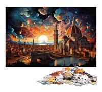 Puzzle da 1000 pezzi per adulti la psichedelia colorata della cattedrale di Firenze un'opera d'arte per ragazzi dai 14 anni in su 1000 pezzi (38x26 cm)