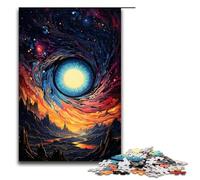 Puzzle da 1000 pezzi per adulti La psichedelia colorata dell'alba del buco nero giochi rilassanti per famiglie antistress sfida difficile 75x50 cm