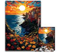 Puzzle da 1000 pezzi per adulti La psichedelia colorata delle Cinque Terre Puzzle di carta impegnativo rompicapo fai da te Gioco perfetto per famiglie o regalo decorativo 1000 pezzi (38x26 cm)