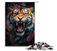 Puzzle da 1000 pezzi per adulti La psichedelia colorata delle tigri mutanti opera d'arte regalo di compleanno arte murale 75x50 cm