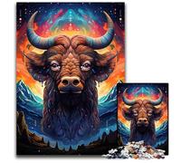 Puzzle da 1000 pezzi per adulti La psichedelia colorata dello yak stellato Puzzle di carta Attività educativa per abilità cognitive Miglioramento delle abilità cognitive 1000 pezzi (38x26 cm)