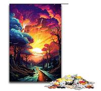 Puzzle da 1000 pezzi per adulti La psichedelia colorata di una splendida città natale gioco pratico decorazioni e regali unici per la casa 75x50 cm