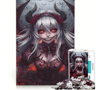 Puzzle da 1000 pezzi per adulti "La ragazza demone dagli occhi cremisi" gioco rompicapo regalo di compleanno adatto come decorazione da scrivania 50x75cm