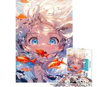 Puzzle da 1000 pezzi per adulti "La ragazza e i pesci" - Sfida impegnativa da completare - Attività per famiglie - Gioco educativo per maggiori di 14 anni (38x52cm)