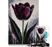 Puzzle da 1000 pezzi per adulti "La regina dei tulipani della notte", con pezzi ben definiti Gioco di abilità mentale, divertente e rilassante, ambientazione natalizia (38x52cm)
