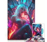 Puzzle da 1000 pezzi per adulti La Regina del Fuoco e del Ghiaccio gioco educativo migliora la memoria compleanno e Natale 38x26cm