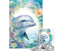 Puzzle da 1000 pezzi per adulti "La saggezza dei delfini" gioco stimolante e rilassante ideale come regalo per donne o come giocattolo (dimensioni 75x50cm)