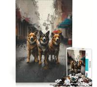 Puzzle da 1000 pezzi per adulti "La saggezza su quattro zampe" giocattolo educativo rilassante e stimolante per l'intelletto collezione d'artista belle arti 38x52cm