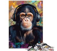 Puzzle da 1000 pezzi per adulti "La scimmia batte il puzzle" per adolescenti con schema di assemblaggio interazione genitore-figlio regalo di compleanno e unico (38x26cm/1000 pezzi)