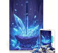 Puzzle da 1000 pezzi per adulti "La spada cristallizzata" antistress decorazione perfetta con poster e foglio di curiosità abbinati 38x26cm