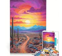 Puzzle da 1000 pezzi per adulti "La strada nel deserto" decorazione da parete interazione genitore-figlio ideale come regalo 50x75cm